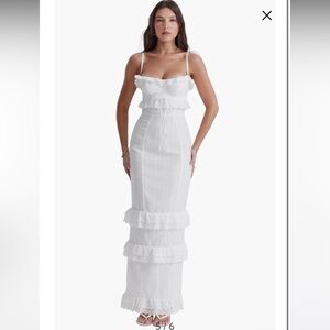 House of CB ‘Eve’ White Broderie Maxi Dress